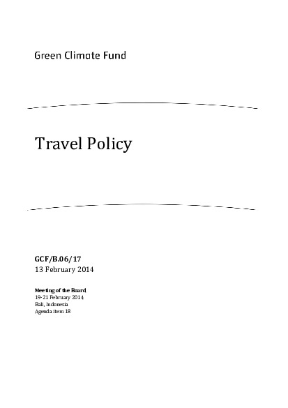 Document cover for Travel Policy