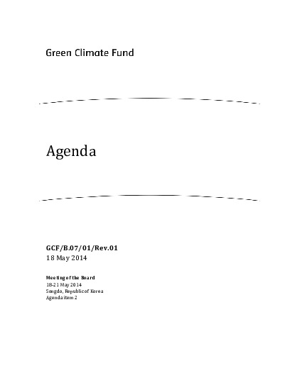 Document cover for Agenda