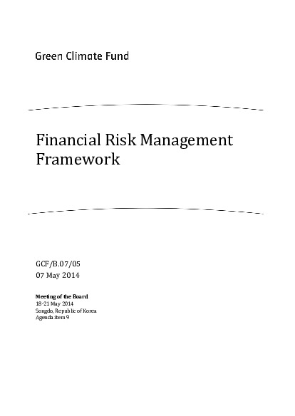 Document cover for Financial Risk Management Framework