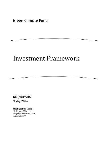 Document cover for Investment Framework