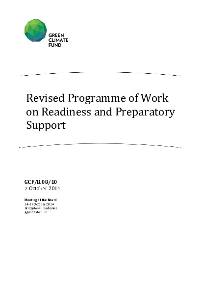 Download Revised Programme of Work on Readiness and Preparatory Support Document cover for Revised Programme of Work on Readiness and Preparatory Support