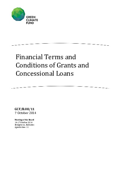 Document cover for Financial Terms and Conditions of Grants and Concessional Loans