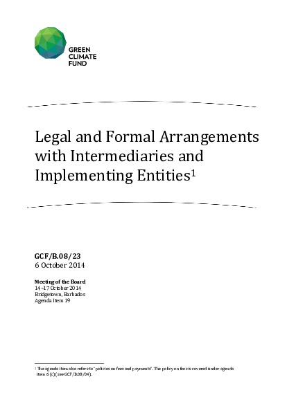 Download Legal and Formal Arrangements with Intermediaries and Implementing Entities Document cover for Legal and Formal Arrangements with Intermediaries and Implementing Entities