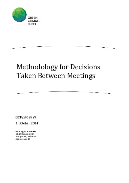 Document cover for Methodology for Decisions between Meetings