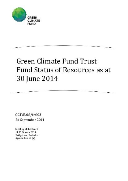 Document cover for Report on Status of Resources