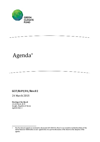 Document cover for Agenda