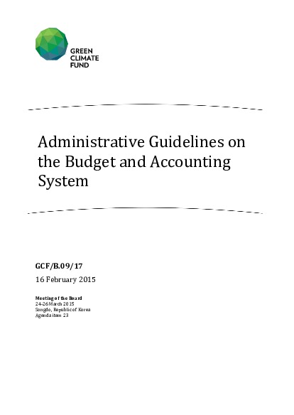 Document cover for Administrative Guidelines on the Budget and Accounting System