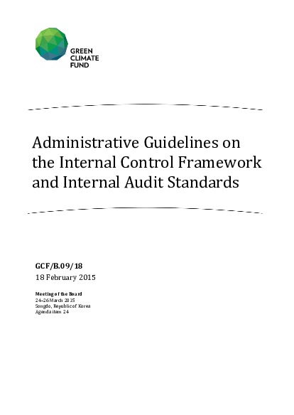 Document cover for Administrative Guidelines on the Internal Control Framework and Internal Audit Standards