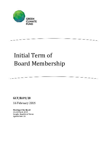 Document cover for Initial Term Board Membership