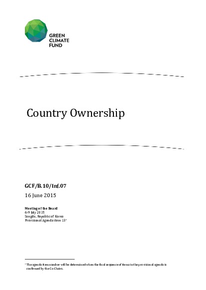 Document cover for Country Ownership