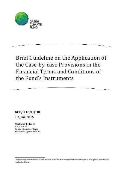 Download Brief Guideline on the Application of the Case-by-case Provisions in the Financial Terms and Conditions of the Fund’s Instruments Document cover for Brief Guideline on the Application of the Case-by-case Provisions in the Financial Terms and Conditions of the Fund’s Instruments