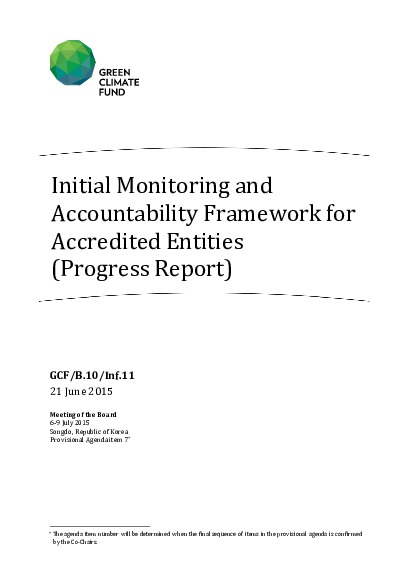 Download Initial Monitoring and Accountability Framework for Accredited Entities (Progress Report) Document cover for Initial Monitoring and Accountability Framework for Accredited Entities (Progress Report)