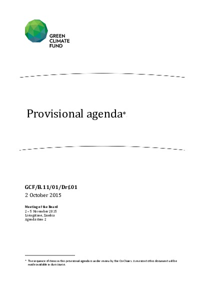 Document cover for Provisional Agenda