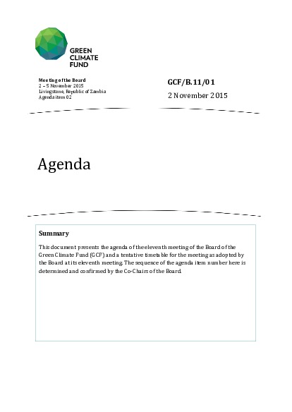 Document cover for Agenda