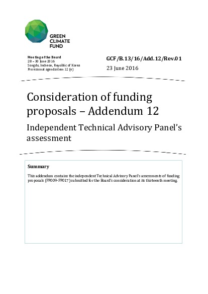 Document cover for Consideration of funding proposals - Independent Technical Advisory Panel’s assessment