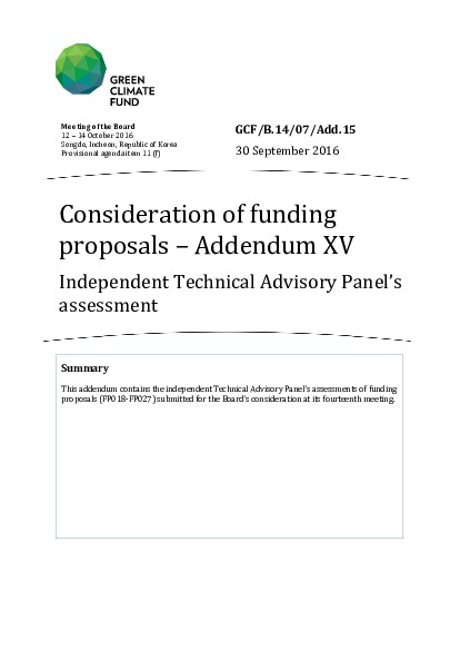 Document cover for Consideration of funding proposals - Independent Technical Advisory Panel’s assessment