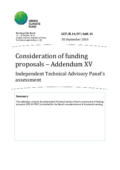 Download Consideration of funding proposals - Independent Technical Advisory Panel’s assessment Document cover for Consideration of funding proposals - Independent Technical Advisory Panel’s assessment