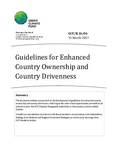 Download Guidelines for Enhanced Country Ownership and Country Drivenness Document cover for Guidelines for Enhanced Country Ownership and Country Drivenness