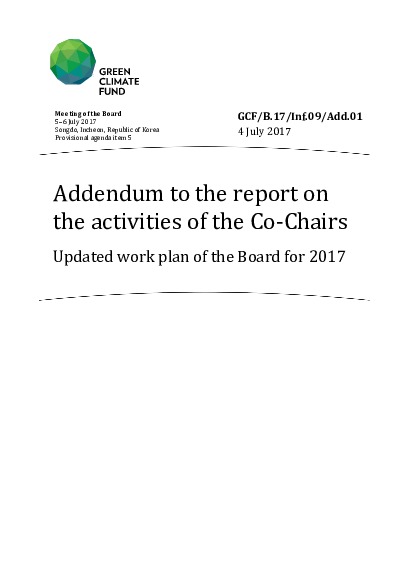 Download Addendum to the report on the activities of the Co-Chairs: Updated work plan of the Board for 2017 Document cover for Addendum to the report on the activities of the Co-Chairs: Updated work plan of the Board for 2017