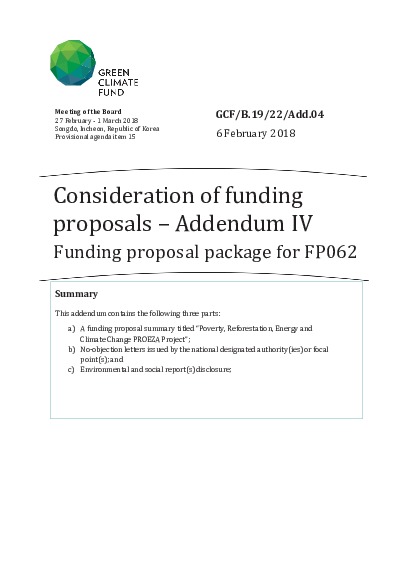 Document cover for Funding proposal package for FP062