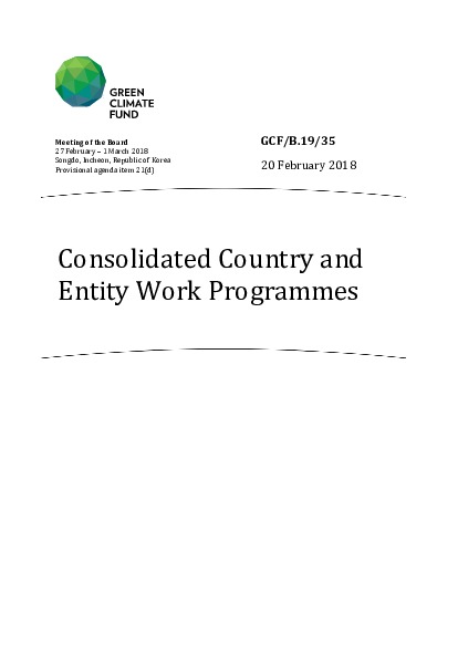 Document cover for Consolidated Country and Entity Work Programmes
