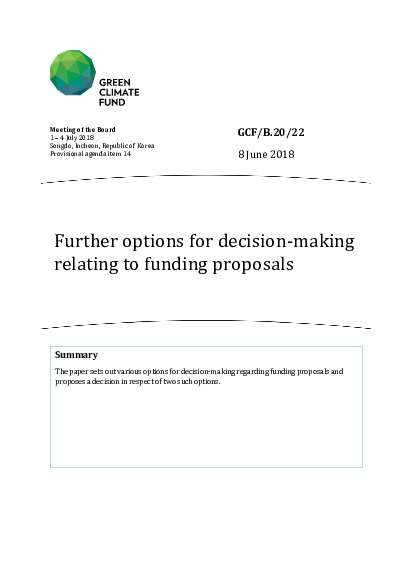 Download Further options for decision-making relating to funding proposals Document cover for Further options for decision-making relating to funding proposals