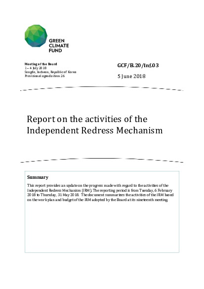 Download Report on the activities of the Independent Redress Mechanism Document cover for Report on the activities of the Independent Redress Mechanism