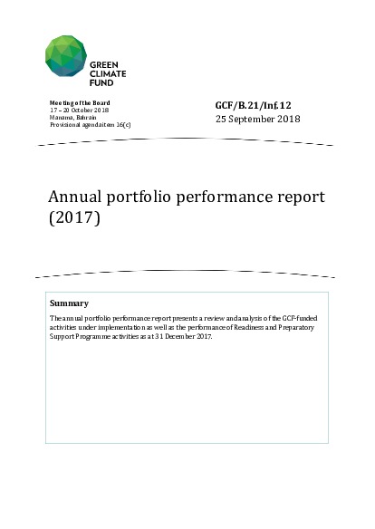 Document cover for Annual portfolio performance report (2017)