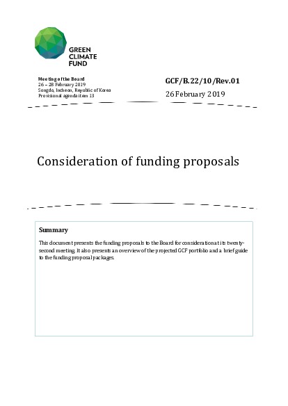 Document cover for Consideration of funding proposals