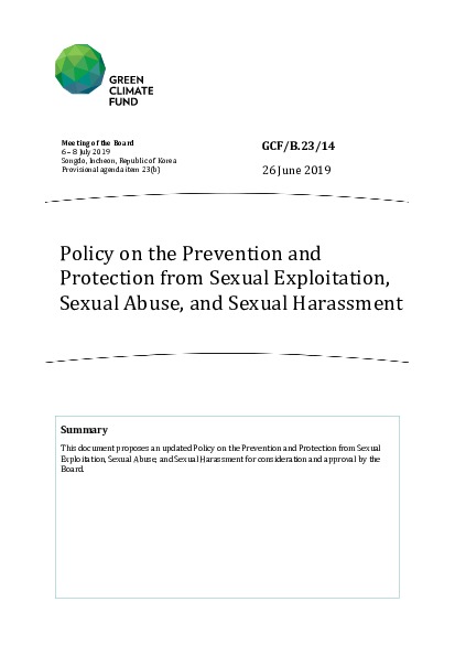 Download Policy on the Prevention and Protection from Sexual Exploitation, Sexual Abuse, and Sexual Harassment Document cover for Policy on the Prevention and Protection from Sexual Exploitation, Sexual Abuse, and Sexual Harassment
