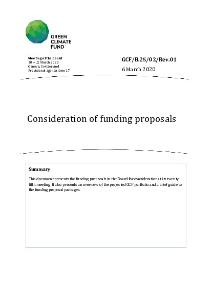 Document cover for Consideration of funding proposals