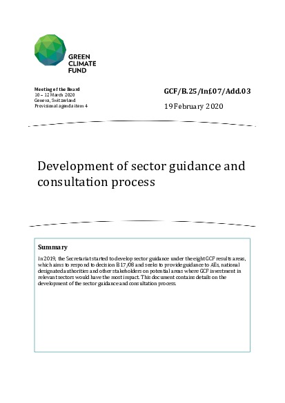 Download Development of sector guidance and consultation process Document cover for Development of sector guidance and consultation process