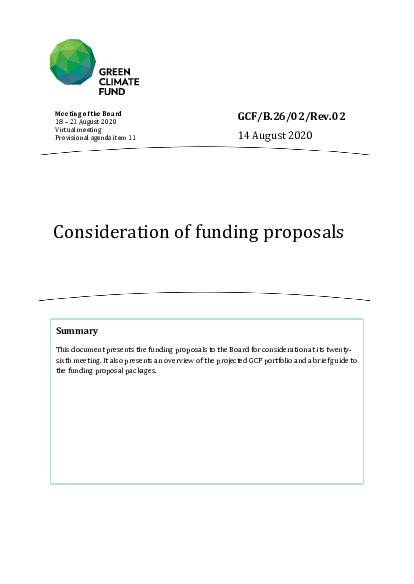 Document cover for Consideration of funding proposals