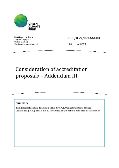 Document cover for Consideration of accreditation proposals – Addendum III