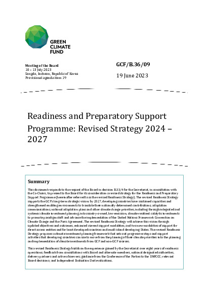 Document cover for Readiness and Preparatory Support Programme: Revised Strategy 2024 – 2027