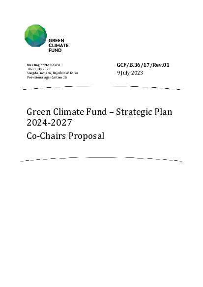 Document cover for Green Climate Fund - Strategic Plan 2024-2027 