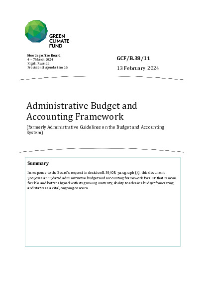 Document cover for Administrative Budget and Accounting Framework