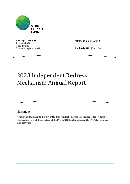 Document cover for 2023 Independent Redress Mechanism Annual Report