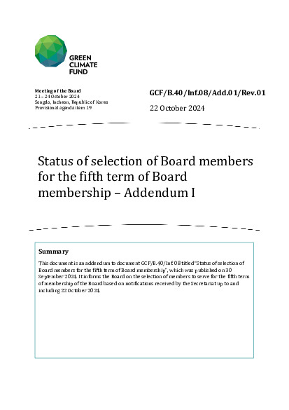 Download Status of selection of Board members for the fifth term of Board membership – Addendum I Document cover for Status of selection of Board members for the fifth term of Board membership – Addendum I