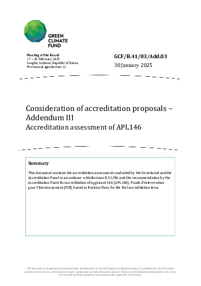 Download Consideration of accreditation proposals – Addendum III Accreditation assessment of APL146 Document cover for Consideration of accreditation proposals – Addendum III Accreditation assessment of APL146