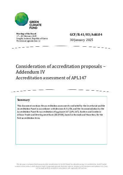Download Consideration of accreditation proposals – Addendum IV Accreditation assessment of APL147 Document cover for Consideration of accreditation proposals – Addendum IV Accreditation assessment of APL147