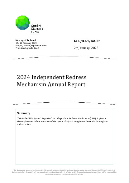 Document cover for 2024 Independent Redress Mechanism Annual Report