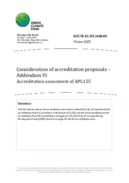 Download Consideration of accreditation proposals – Addendum VI Accreditation assessment of APL155 Document cover for Consideration of accreditation proposals – Addendum VI Accreditation assessment of APL155