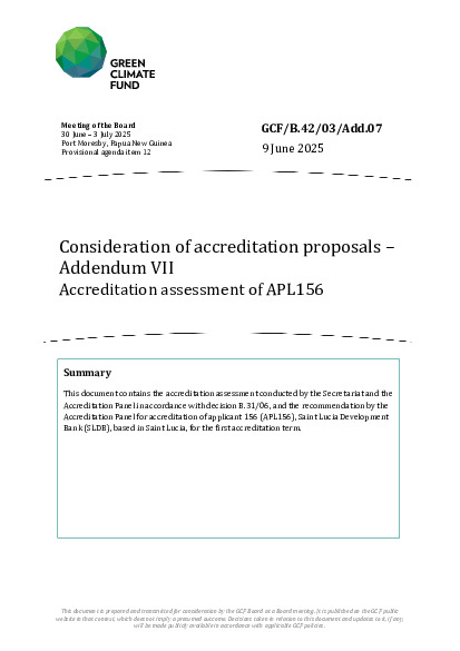 Download Consideration of accreditation proposals – Addendum VII Accreditation assessment of APL156 Document cover for Consideration of accreditation proposals – Addendum VII Accreditation assessment of APL156