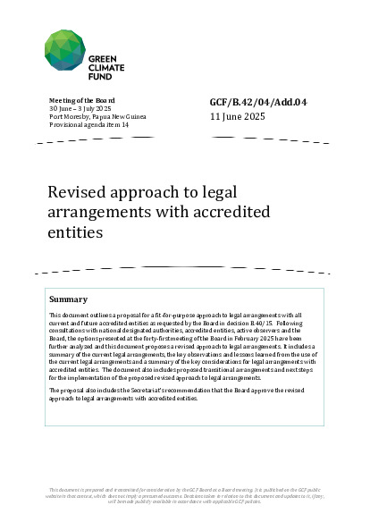 Download Revised approach to legal arrangements with accredited entities Document cover for Revised approach to legal arrangements with accredited entities