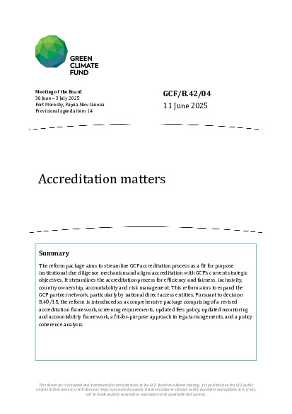 Document cover for Accreditation matters
