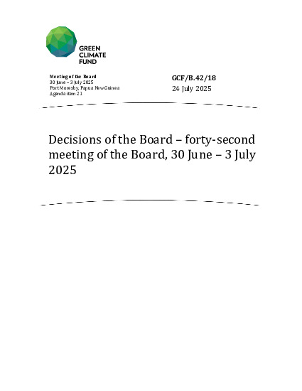 Document cover for Decisions of the Board – forty-second meeting of the Board, 30 June – 3 July 2025