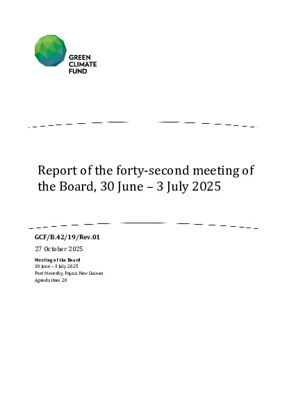 Document cover for Report of the forty-second meeting of the Board, 27 – 30 October 2025