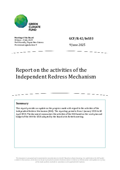 Download Report on the activities of the Independent Redress Mechanism Document cover for Report on the activities of the Independent Redress Mechanism