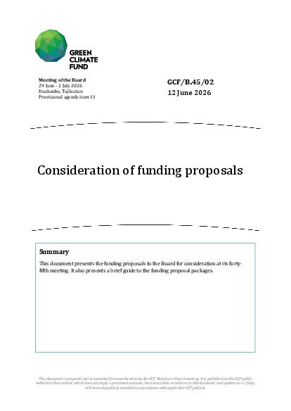 Download Consideration of funding proposals Document cover for Consideration of funding proposals